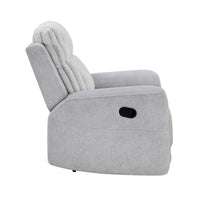 Lupe Manual Reclining Chair, Track Arms, Gray Corduroy and Microfiber - BM355940