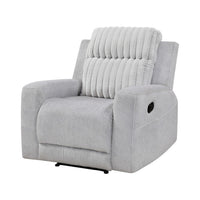 Lupe Manual Reclining Chair, Track Arms, Gray Corduroy and Microfiber - BM355940