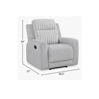 Lupe Manual Reclining Chair, Track Arms, Gray Corduroy and Microfiber - BM355940