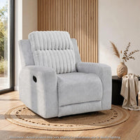 Lupe Manual Reclining Chair, Track Arms, Gray Corduroy and Microfiber - BM355940