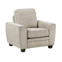 Zoya Accent Chair, Track Arms, Foam Fill Box Cushions, Taupe Chenille - BM355943