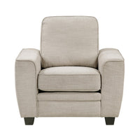 Zoya Accent Chair, Track Arms, Foam Fill Box Cushions, Taupe Chenille - BM355943