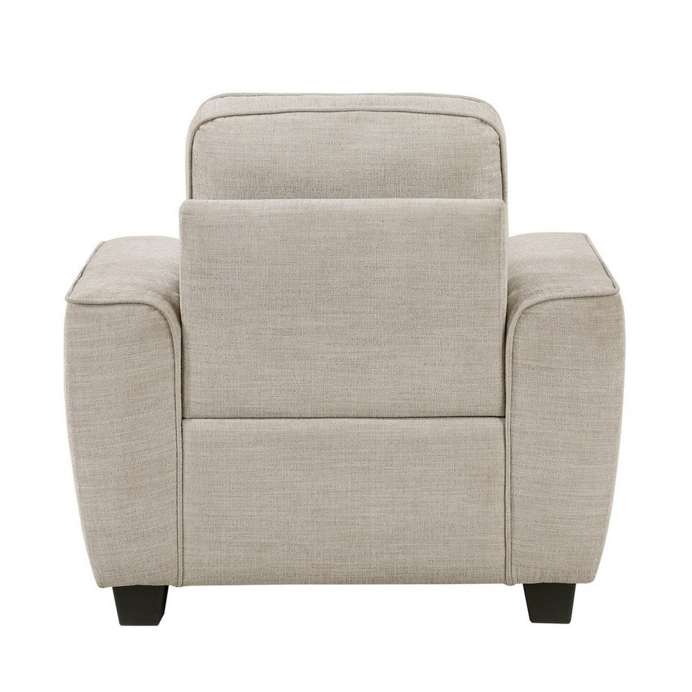 Zoya Accent Chair, Track Arms, Foam Fill Box Cushions, Taupe Chenille - BM355943