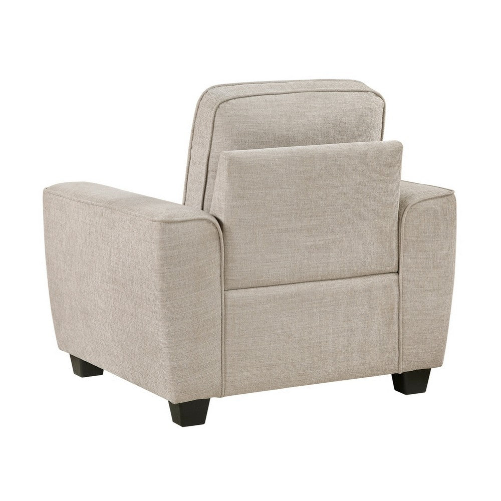 Zoya Accent Chair, Track Arms, Foam Fill Box Cushions, Taupe Chenille - BM355943