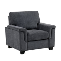 Deva Accent Chair, Contoured Arms, Foam Cushions, Dark Gray Chenille - BM355946