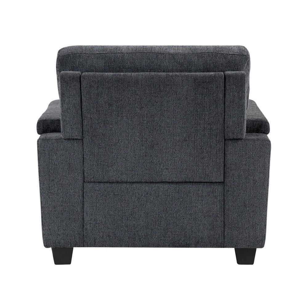 Deva Accent Chair, Contoured Arms, Foam Cushions, Dark Gray Chenille - BM355946