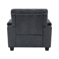 Deva Accent Chair, Contoured Arms, Foam Cushions, Dark Gray Chenille - BM355946