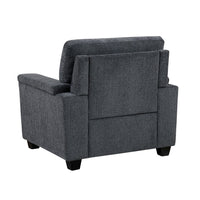 Deva Accent Chair, Contoured Arms, Foam Cushions, Dark Gray Chenille - BM355946
