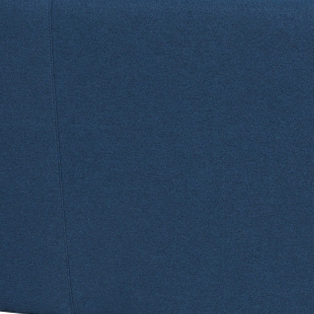 Yera Sofa w 2 Pillows,  Tufted Blue Fabric, Cherry Brown Wood, 77 Inch - BM355952