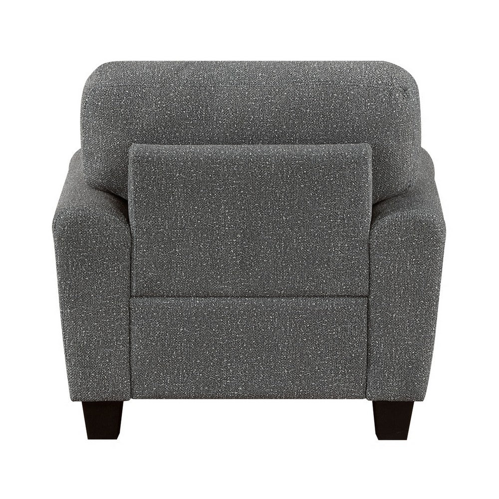 Loi Accent Chair, Flared Arms, Foam Cushions, Dark Gray Chenille, Black - BM355957
