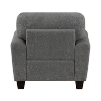 Loi Accent Chair, Flared Arms, Foam Cushions, Dark Gray Chenille, Black - BM355957