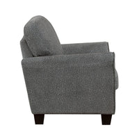 Loi Accent Chair, Flared Arms, Foam Cushions, Dark Gray Chenille, Black - BM355957