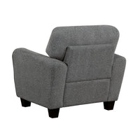 Loi Accent Chair, Flared Arms, Foam Cushions, Dark Gray Chenille, Black - BM355957