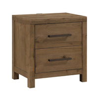Masi Nightstand, 2 Drawers, Built-In USB Ports, Transitional Style, Brown - BM355979
