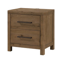 Masi Nightstand, 2 Drawers, Built-In USB Ports, Transitional Style, Brown - BM355979