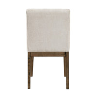 Masi Dining Side Chair Set of 2, Padded Seat, Light Gray Polyester, Brown - BM355982