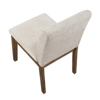 Masi Dining Side Chair Set of 2, Padded Seat, Light Gray Polyester, Brown - BM355982
