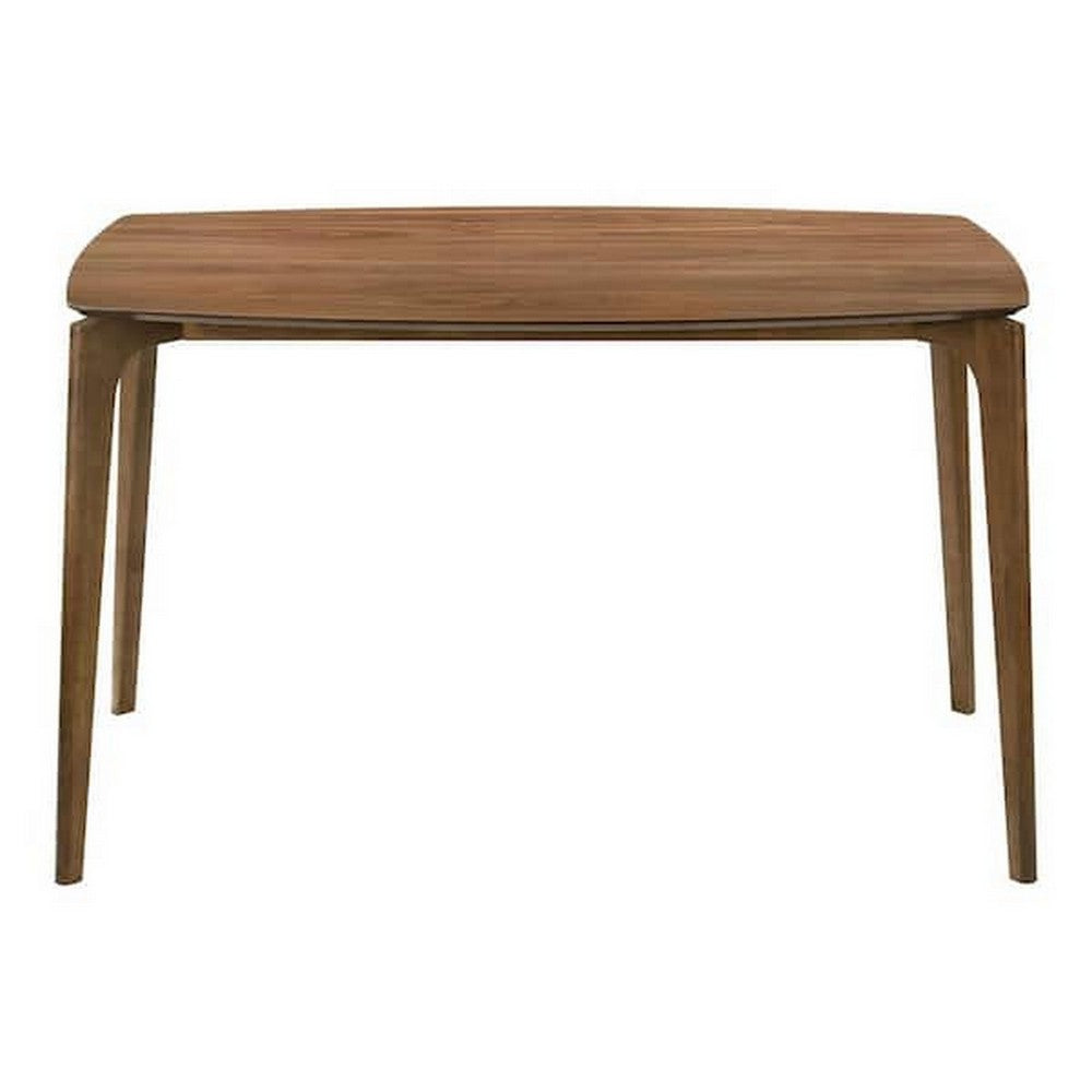 Ebik Mid-Century Dining Table, Tapered Legs, Walnut Brown, 59 Inch-BM356300