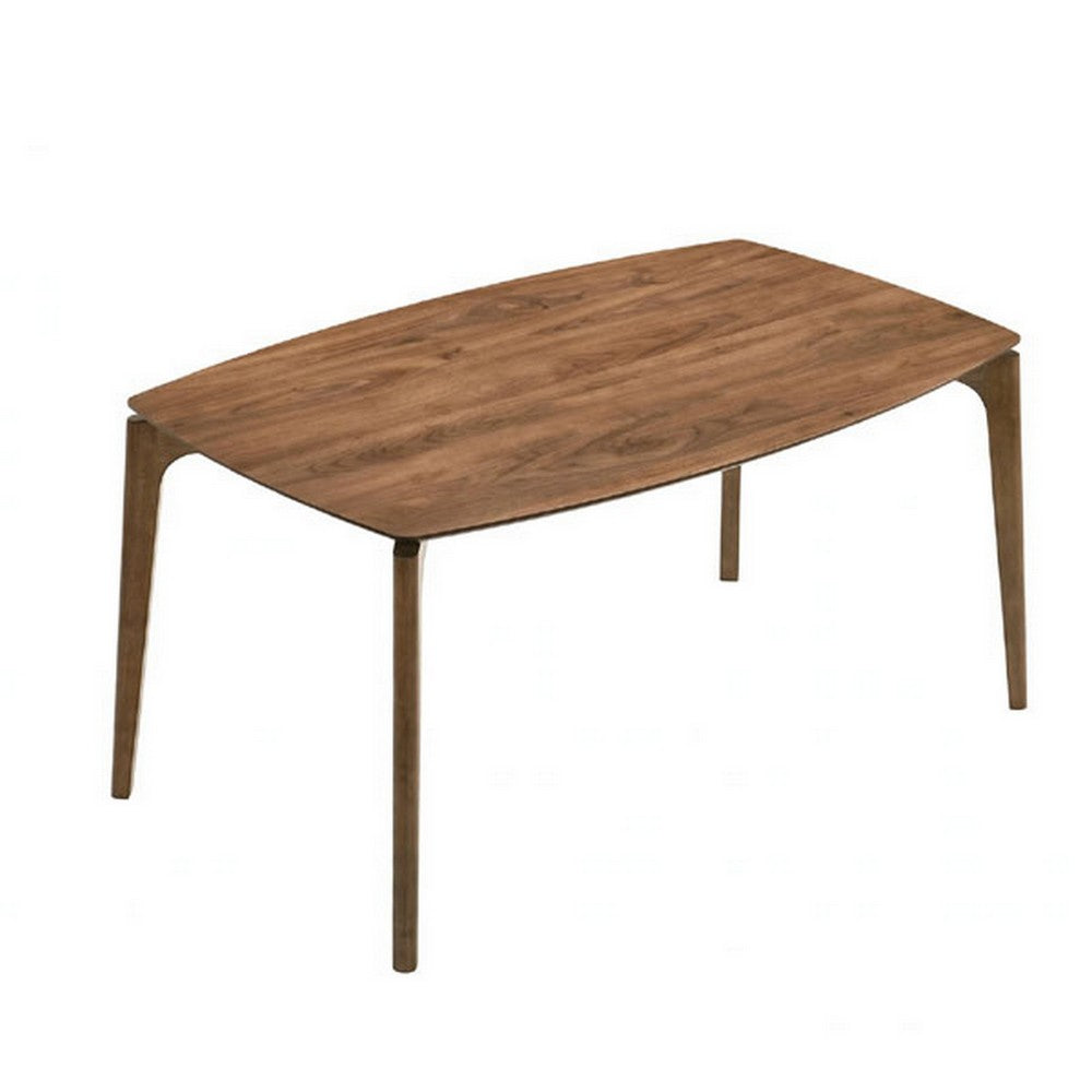 Ebik Mid-Century Dining Table, Tapered Legs, Walnut Brown, 59 Inch-BM356300
