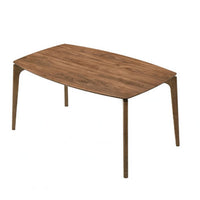 Ebik Mid-Century Dining Table, Tapered Legs, Walnut Brown, 59 Inch-BM356300