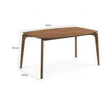 Ebik Mid-Century Dining Table, Tapered Legs, Walnut Brown, 59 Inch-BM356300