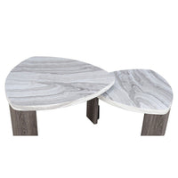 Lesy Nesting Cocktail Table, Swivel Design, Hidden Casters Gray Wood-BM356311