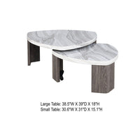 Lesy Nesting Cocktail Table, Swivel Design, Hidden Casters Gray Wood-BM356311