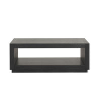 Dane Contemporary Coffee Table with Open Shelf, Black Oak Veneer, 48 Inch-BM356312