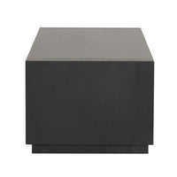 Dane Contemporary Coffee Table with Open Shelf, Black Oak Veneer, 48 Inch-BM356312