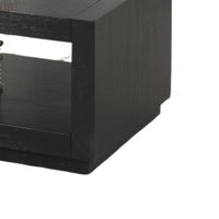 Dane Contemporary Coffee Table with Open Shelf, Black Oak Veneer, 48 Inch-BM356312