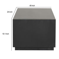 Dane Contemporary Coffee Table with Open Shelf, Black Oak Veneer, 48 Inch-BM356312