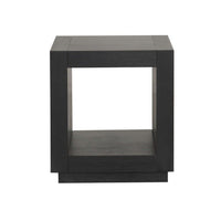 Dane Contemporary End Table, Lower Open Shelf, Black Oak Veneer, 22 Inch-BM356313