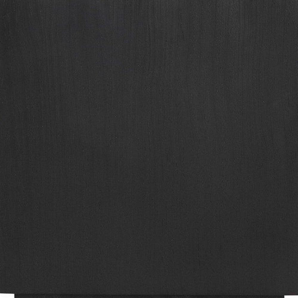 Dane Contemporary End Table, Lower Open Shelf, Black Oak Veneer, 22 Inch-BM356313