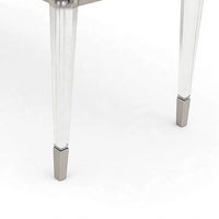 Zema Modern Accent Bench with Tapered Acrylic Leg, White Fabric, 54 Inch-BM356324