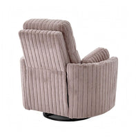 Bela Swivel Glider Power Recliner Chair, Taupe Channel-Tufted Fabric-BM356341