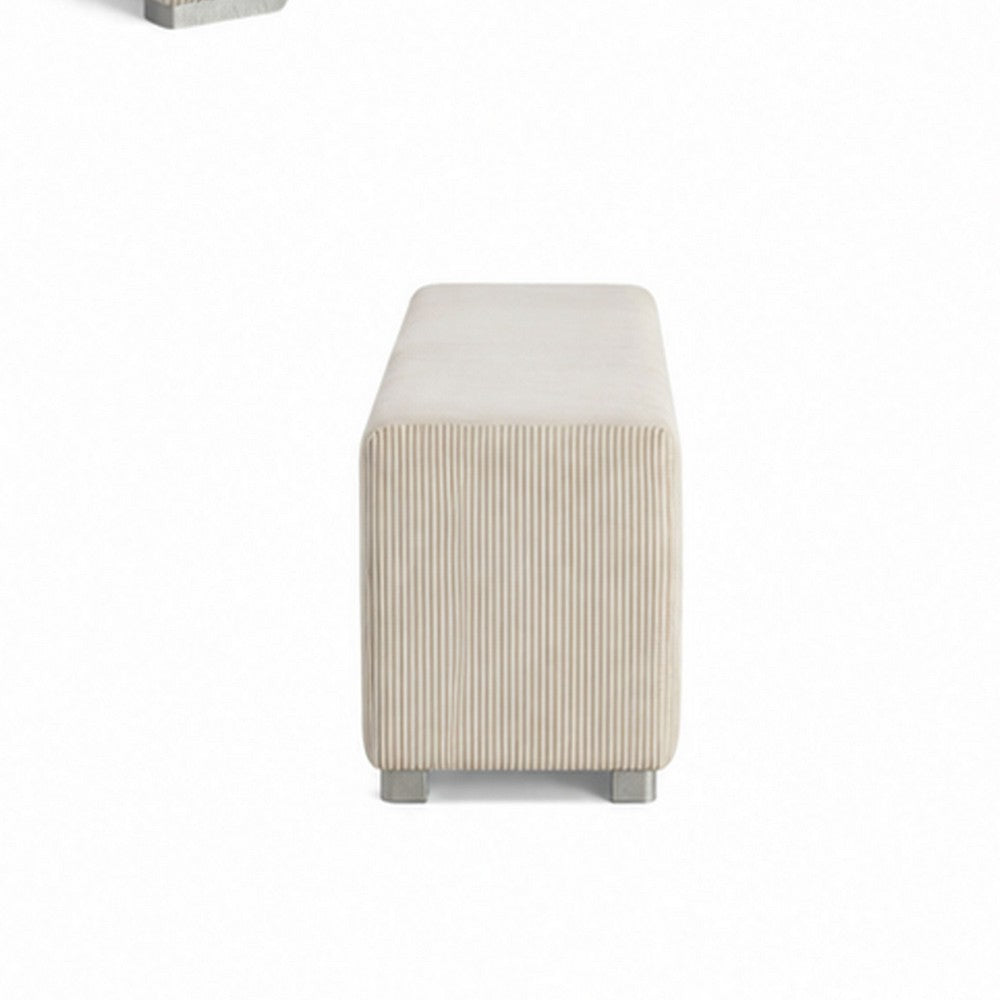 Elna Bench with Visual Crystal Fireplace , Audio and Remote Control, Beige-BM356344