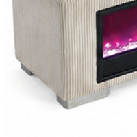 Elna Bench with Visual Crystal Fireplace , Audio and Remote Control, Beige-BM356344