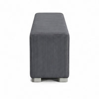 Elna Bench with Visual Wood Log Fireplace , Audio and Remote Control, Gray-BM356346