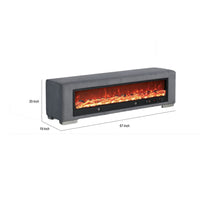 Elna Bench with Visual Wood Log Fireplace , Audio and Remote Control, Gray-BM356346