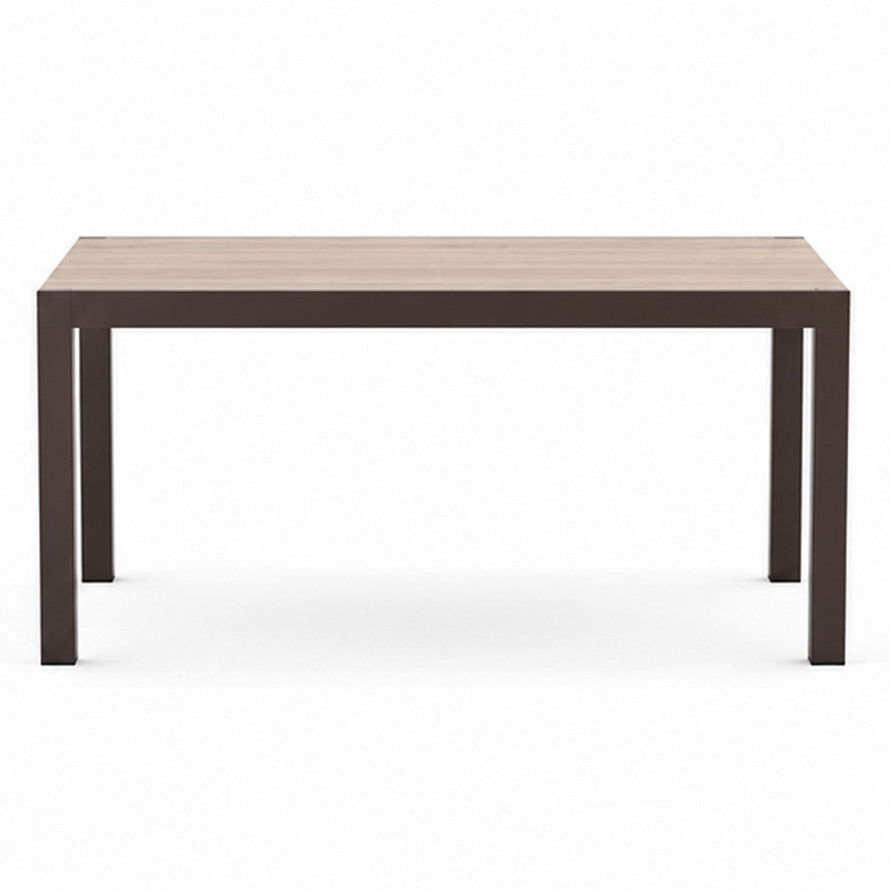 Amey Extendable Outdoor Dining Table, Gunmetal Gray, Glass-Metal, 63-95 Inch-BM356347
