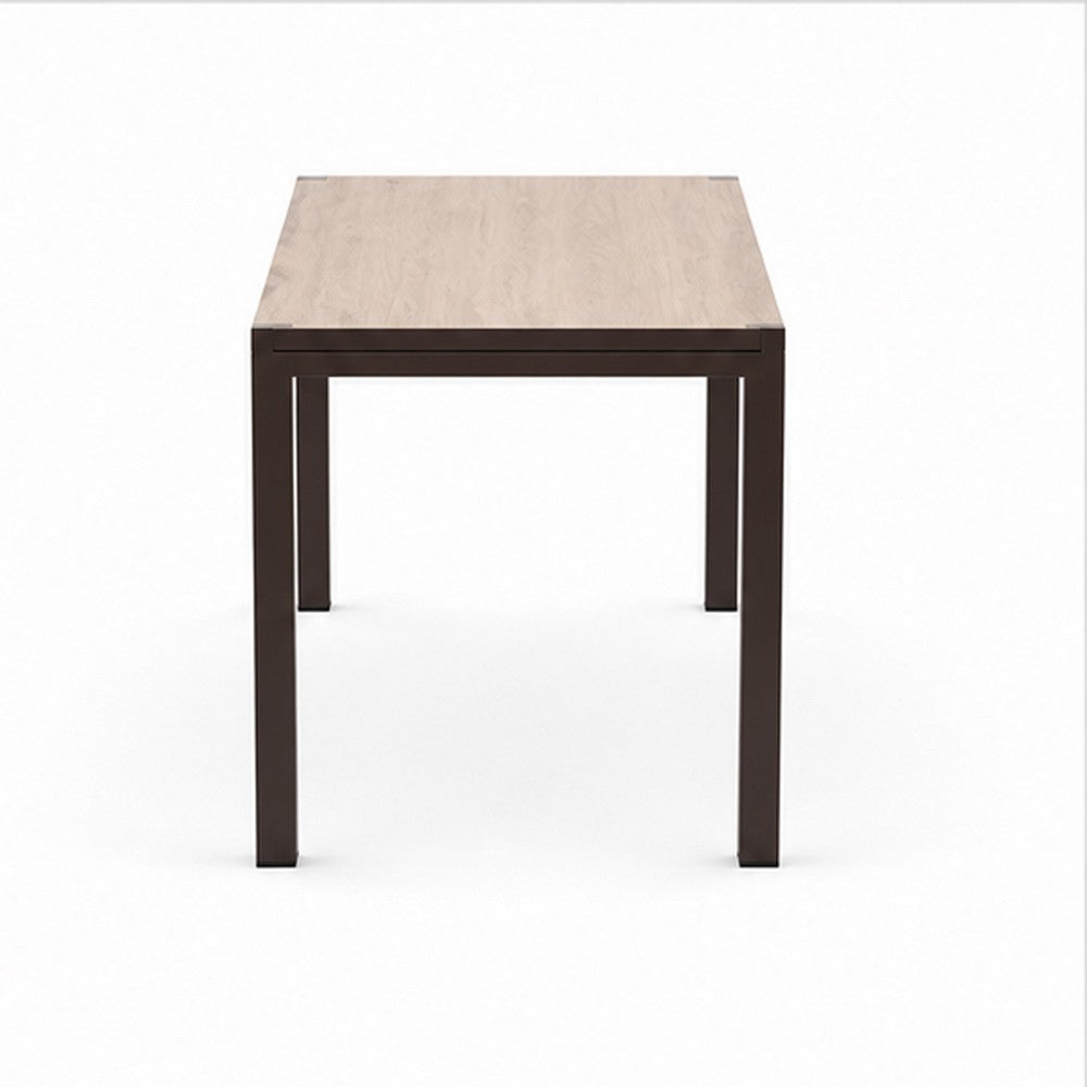 Amey Extendable Outdoor Dining Table, Gunmetal Gray, Glass-Metal, 63-95 Inch-BM356347