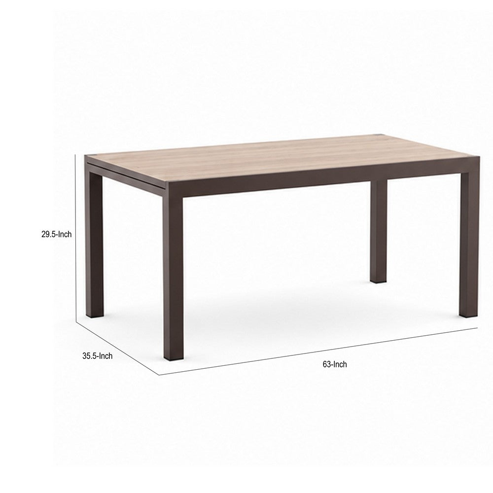 Amey Extendable Outdoor Dining Table, Gunmetal Gray, Glass-Metal, 63-95 Inch-BM356347