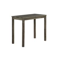 Elaya 3pc Counter Height Dining Set with Tufted Beige Stools, Brown Wood-BM356349