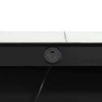 Delby 3pc Counter Height Dining Set, USB Charging, White, Black Wood-BM356350