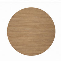 Kysa Transitional Round Dining Table with U-Shaped Base, Natural Wood, 47 Inch-BM356354