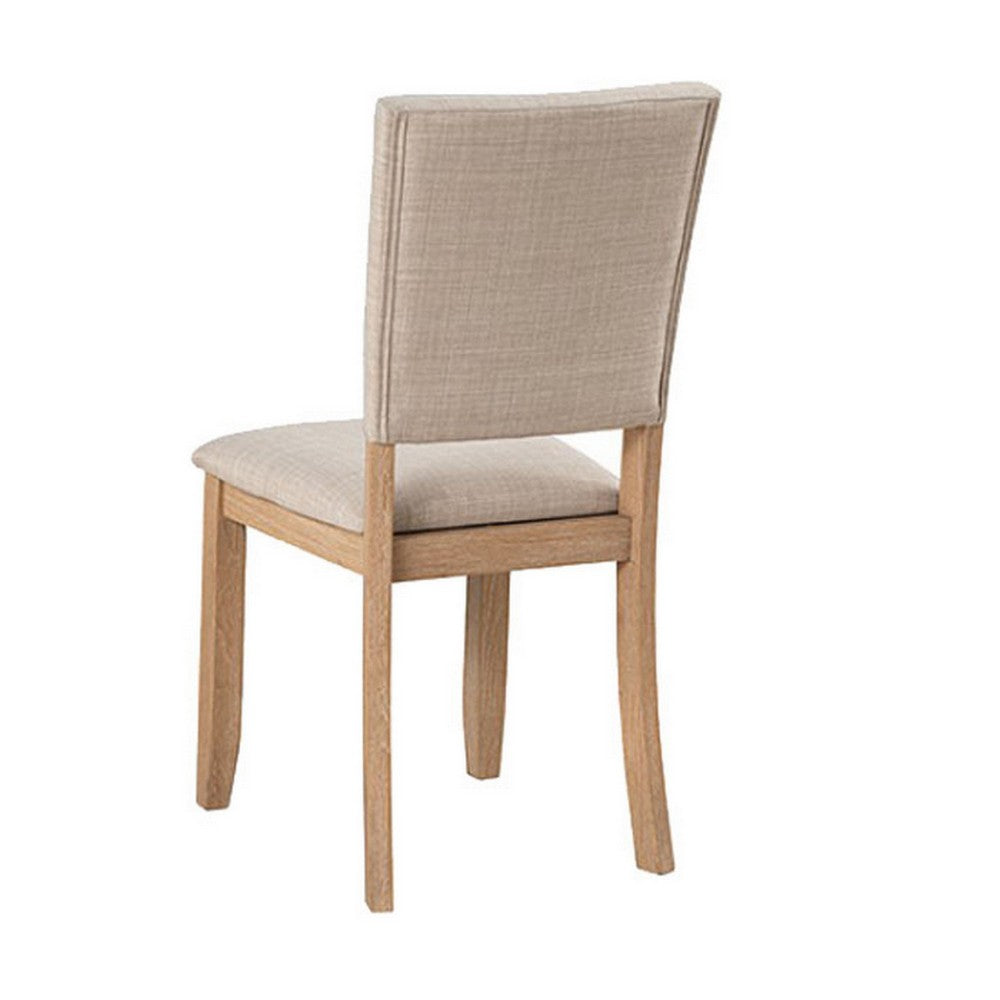 Kysa High-Back Dining Side Chair, Set of 4, Natural Brown Wood, Beige-BM356355