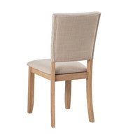 Kysa High-Back Dining Side Chair, Set of 4, Natural Brown Wood, Beige-BM356355