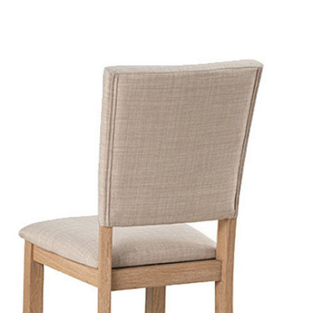Kysa High-Back Dining Side Chair, Set of 4, Natural Brown Wood, Beige-BM356355