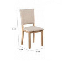Kysa High-Back Dining Side Chair, Set of 4, Natural Brown Wood, Beige-BM356355