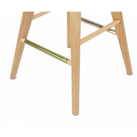 Contoured Seat Wooden Frame Swivel Barstool with Angled Legs, Natural Brown - BM61422
